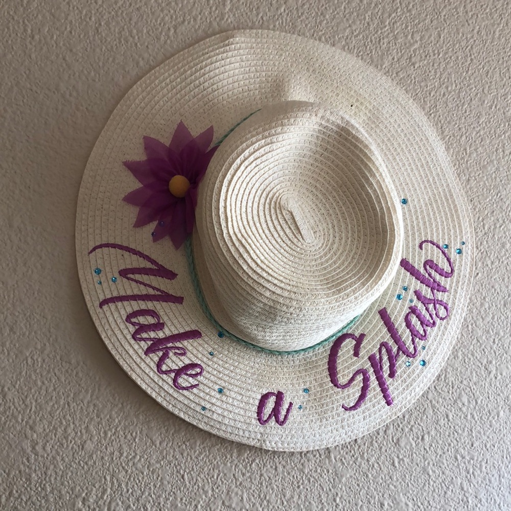 Disney Parks Little Mermaid Inspired Adult Beach Hat Size 57cm